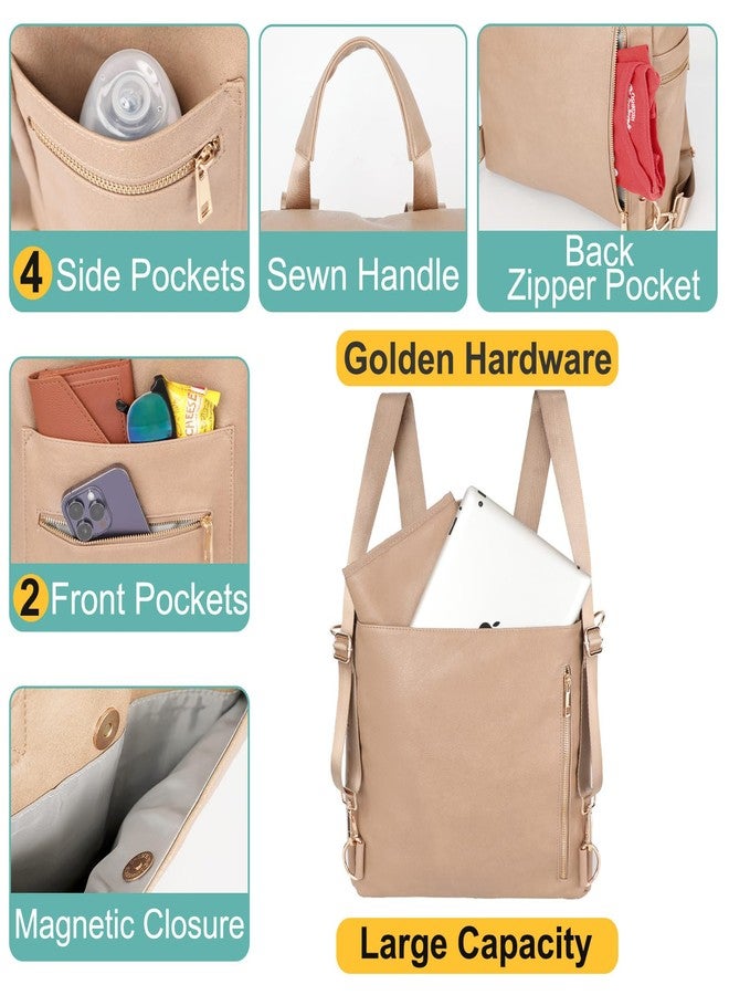 MF Store Diaper bag, Leather Diaper Bag Backpack by MF Store, Diaper Backpack with Laptop Sleeve,Changing Pad,Wipes Pouch,Stroller Straps and Insulated Pockets - Image 4