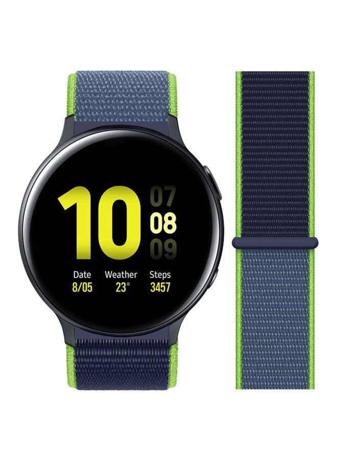 NIBEMINENT Replacement Band For Samsung Active 2 40/44mm Blue/Neon Lime Green - Image 3
