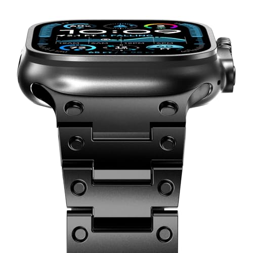 NewWays Metal Band Compatible with Apple Watch Band Ultra3 2 1 49mm Series11 10 46mm Series 9 8 7 45mm 44mm SE 6 5 4 3 42mm iWatch Stainless Steel Link Bands GBlack - Image 1