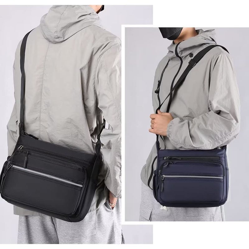 Mudono Messenger Bag for Men Nylon Waterproof Shoulder Bag Large Multi-pocket Crossbody Bag Daily Travel Work Bag Lightweight Satchel - Image 2