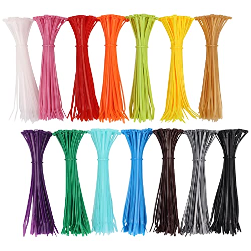 Yi-gog Zip Wire Ties 700Pcs Small Colored 8 Inch Cable Zip Ties with Cable Mounts Nylon Zip Cable Ties Self-Locking Tie Wraps Perfect for Home Garden Garage Workshop - Image 1