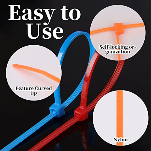 Yi-gog Zip Wire Ties 700Pcs Small Colored 8 Inch Cable Zip Ties with Cable Mounts Nylon Zip Cable Ties Self-Locking Tie Wraps Perfect for Home Garden Garage Workshop - Image 5
