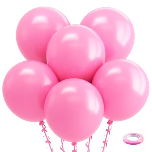 Bezente Pink Balloons 18 Inch 30 Pack Large Thick Pink Balloons Big Round Pink Latex Balloons for Birthday Bridal Shower Gender Reveal Wedding Party Decorations - Image 1