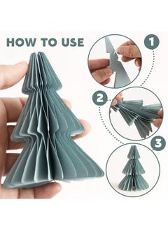 Easy Joy EASY JOY Christmas Party Decorations - 8 PCS Hanging Honeycomb Paper Ornaments Vintage Christmas Tree Decorations Paper Honeycomb Decor for Xmas, New Years Party, Ceilings, Home Decor  - Image 3