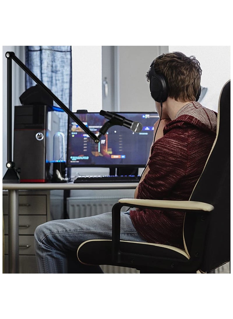 XiuWoo - Microphone Arm Stand, Low Profile Mic Boom Arm Suspension Stand with 3/8 to 5/8 inch Screw Adapter for Recording, Gaming, Streaming, Podcasting - Image 1