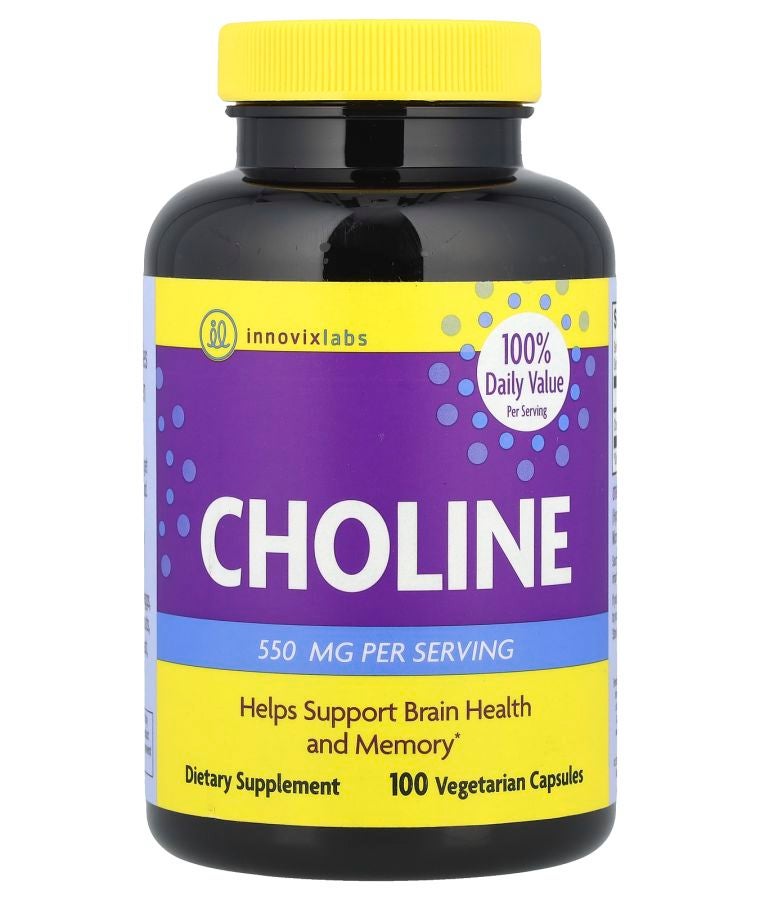 InnovixLabs Choline 100 Vegetarian Capsules (275 mg per Capsule)