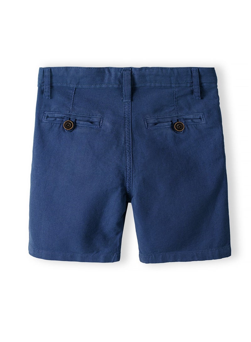 MINOTI Boys linen shorts with button and zip navy - Image 2