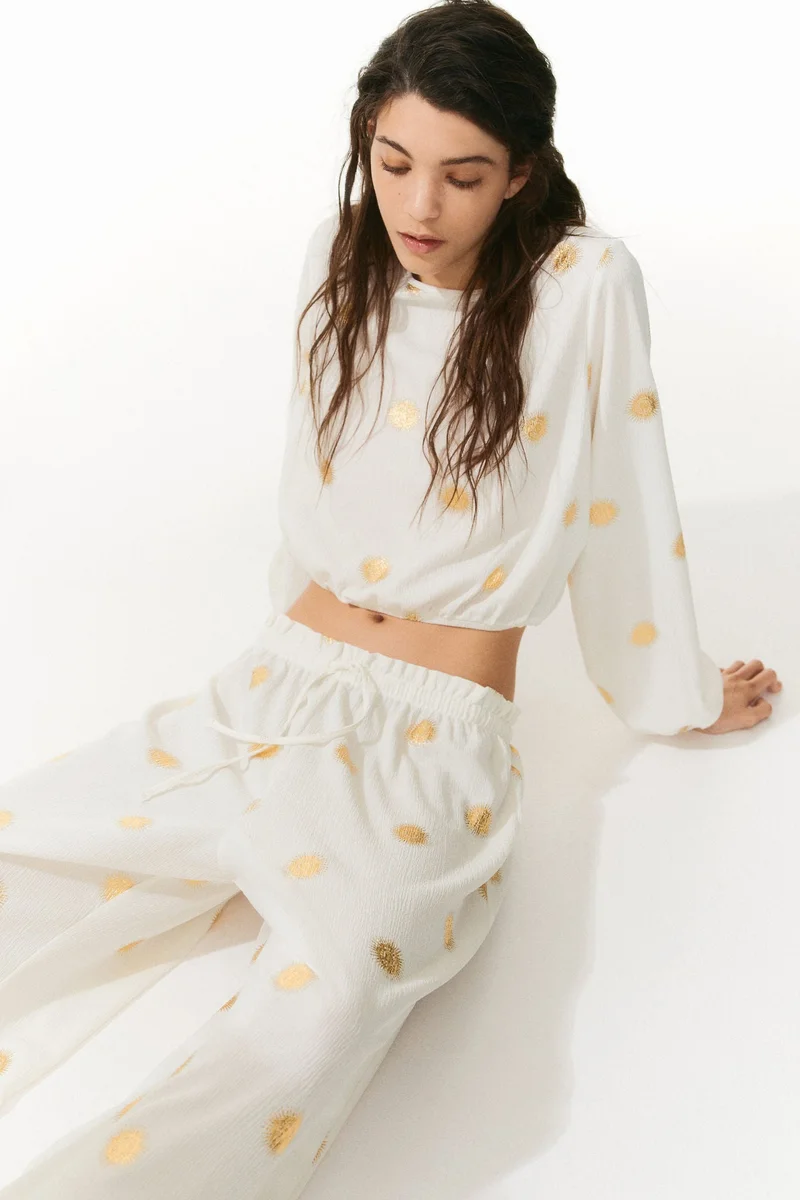 H&M Crinkled jersey top