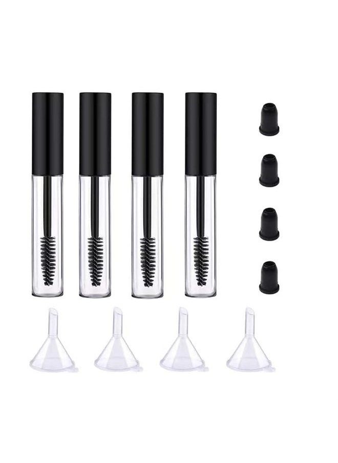 ForSewian 4 Pack Empty Mascara Tube with Eyelash Wand, ForSewian10ml Premium Eyelash Cream Container Bottle with Mini Funnels and Leak Stoppers (black)  - Image 1