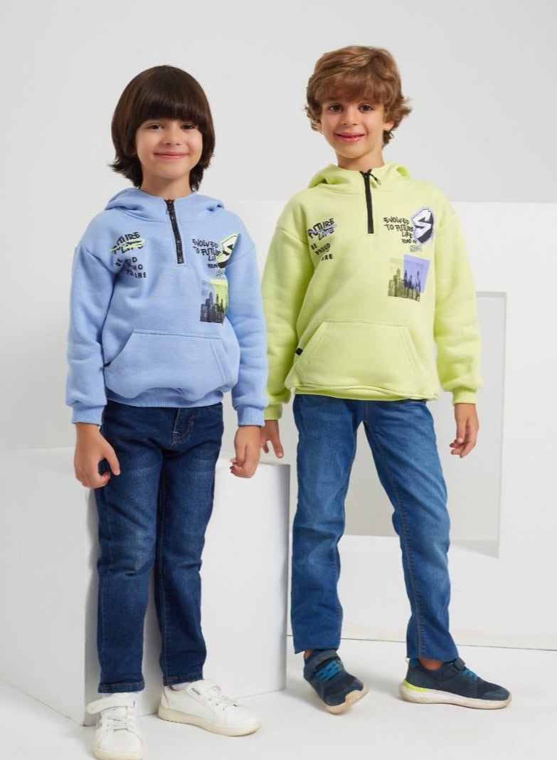 melon Boys Printed Cotton sweatshirt-Green 
