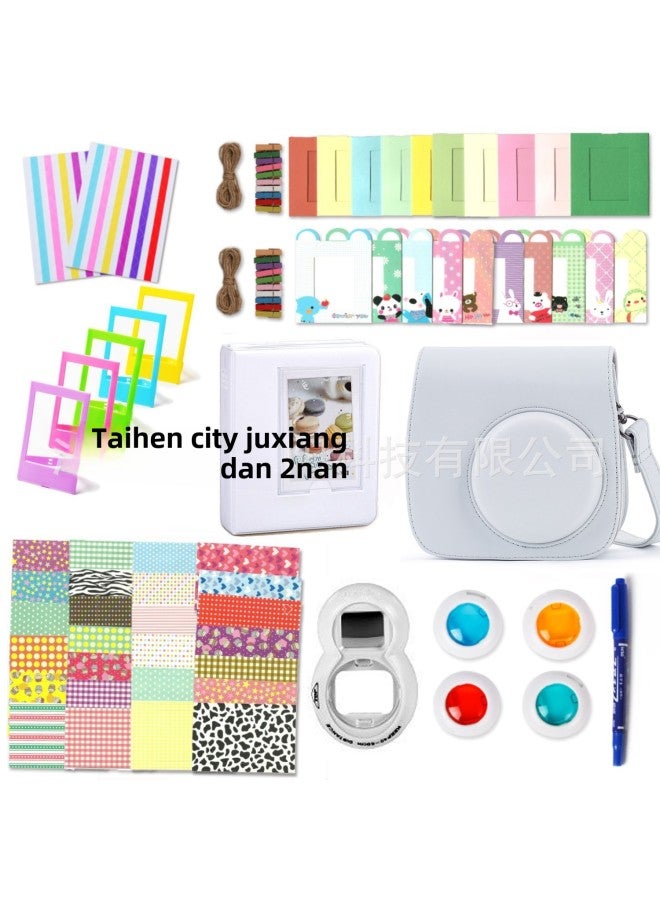 Generic POLARIDE Mini9/8 +/8 Retro Camera Bag Album Sticker Filter Photo Frame Accessories Set 12-in -1 Set-Color:White  - Image 1