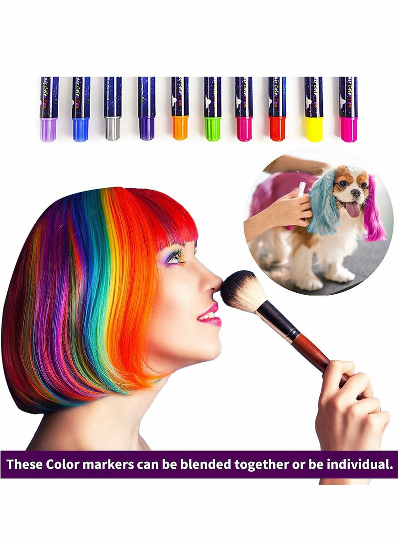 SYOSI طباشير الشعر، طباشير الشعر للفتيات، لون شعر مؤقت، 22 قطعة صبغة شعر، أقلام صبغ لون شعر ساطعة مؤقتة، لون شعر قابل للغسل، آمن للأطفال والمراهقين، هدايا عيد ميلاد رائعة للفتيات والفتيان - Image 3
