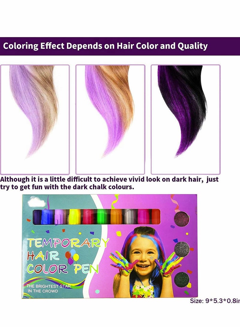 SYOSI طباشير الشعر، طباشير الشعر للفتيات، لون شعر مؤقت، 22 قطعة صبغة شعر، أقلام صبغ لون شعر ساطعة مؤقتة، لون شعر قابل للغسل، آمن للأطفال والمراهقين، هدايا عيد ميلاد رائعة للفتيات والفتيان - Image 4