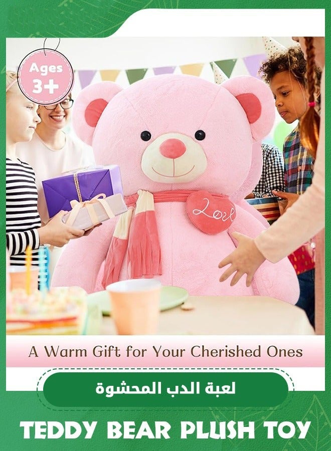 دوركو دب كبير محشو بقياس 39 بوصة مع وشاح، هدية رائعة في ، ديكور دافئ وجميل للأطفال، دب عملاق ناعم ولطيف، دمية دافئة للأطفال والزفاف - Image 5