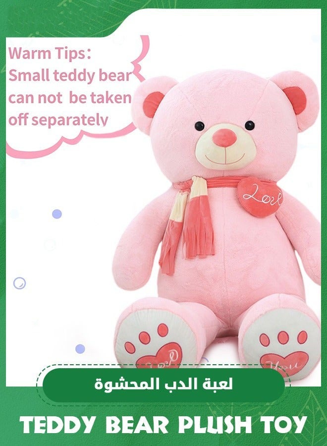 دوركو دب كبير محشو بقياس 39 بوصة مع وشاح، هدية رائعة في ، ديكور دافئ وجميل للأطفال، دب عملاق ناعم ولطيف، دمية دافئة للأطفال والزفاف - Image 2