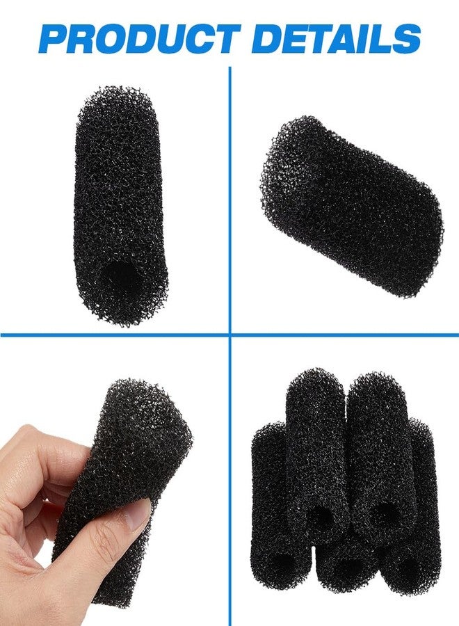 مجموعة CREATCABIN المكونة من 12 قطعة من إسفنج فلتر حوض السمك، لون أسود، مقاس 0.87 بوصة، بديل لغطاء إسفنجي ناعم للفلتر المسبق، ملحقات لأحواض أسماك الزينة الصغيرة والروبيان، واقي مدخل الماء - Image 5