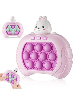 Pop Fidget Games for Kids, Handheld Quick Push Bubble Toy, Push Bubble Pop Puzzle Game, 4 Modes, More Challenging Travel Portable Puzzle Game Machine for Kids Girl Boy Birthday Gift（Rabbit）