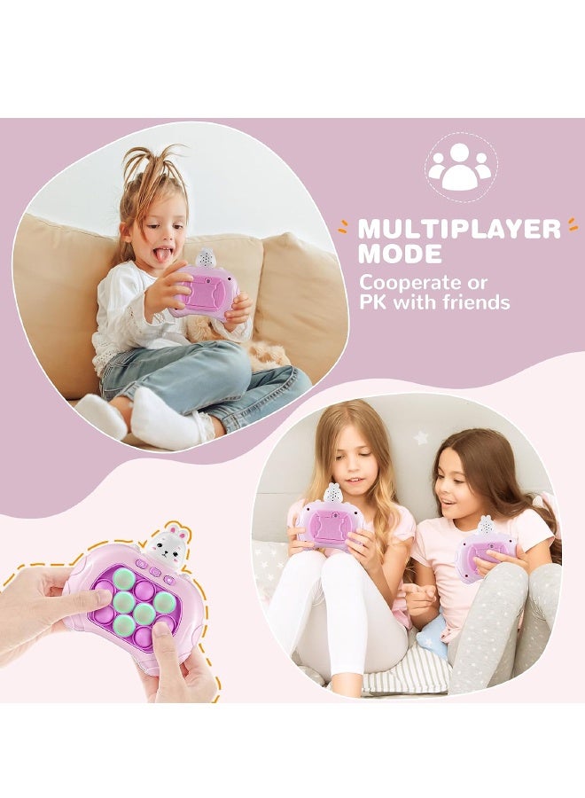 Pop Fidget Games for Kids, Handheld Quick Push Bubble Toy, Push Bubble Pop Puzzle Game, 4 Modes, More Challenging Travel Portable Puzzle Game Machine for Kids Girl Boy Birthday Gift（Rabbit） - Image 4