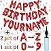 Awfrky 76pcs Happy Birthday Balloon Banner Red Balloons Letters Personalized 16 Mylar Foil Birthday Decorations includes 2 Sets A Z 1 set Number 09 and HAPPY BIRTHDAY letters with Balloon Pump - Image 2