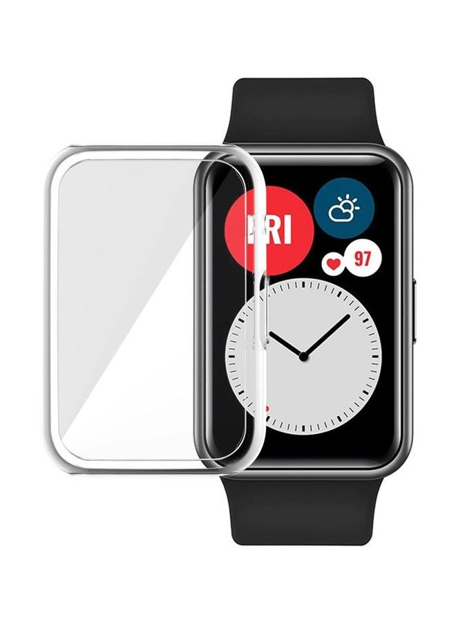 3-Piece Protective Case For Huawei Watch Fit Clear/Black/Rose - Image 3