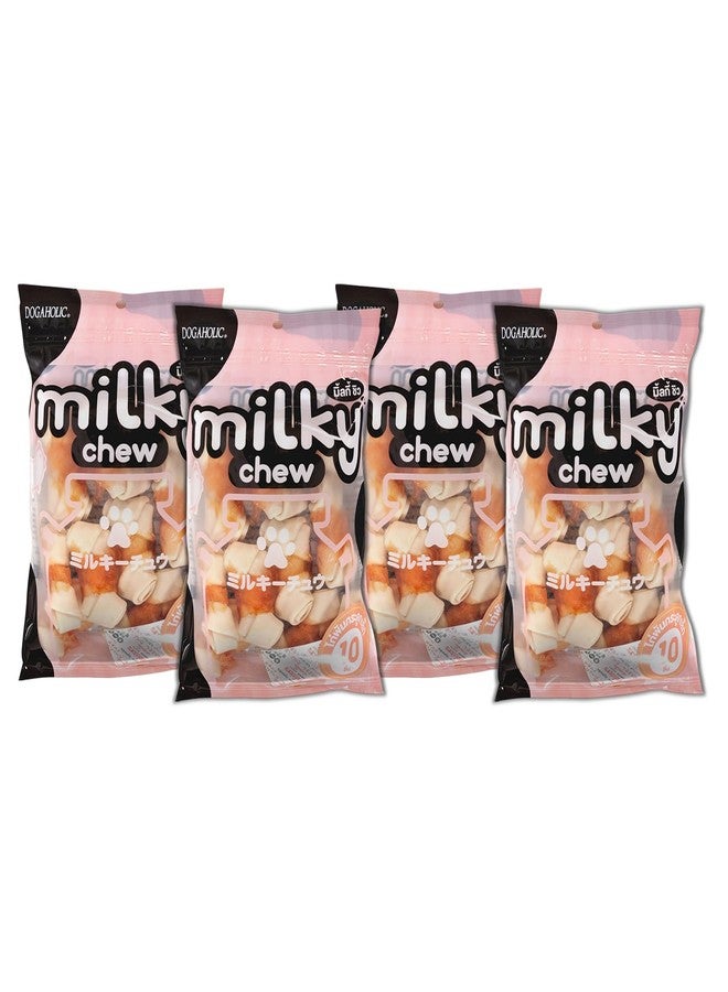 Rena Milky Chew Chicken & Milk Flavoured Bone Dog Treats - Soft Chewy Dog Training Treats, Highly Digestible Reward Snacks for All Dog Breeds, Pack of 4 - Image 1