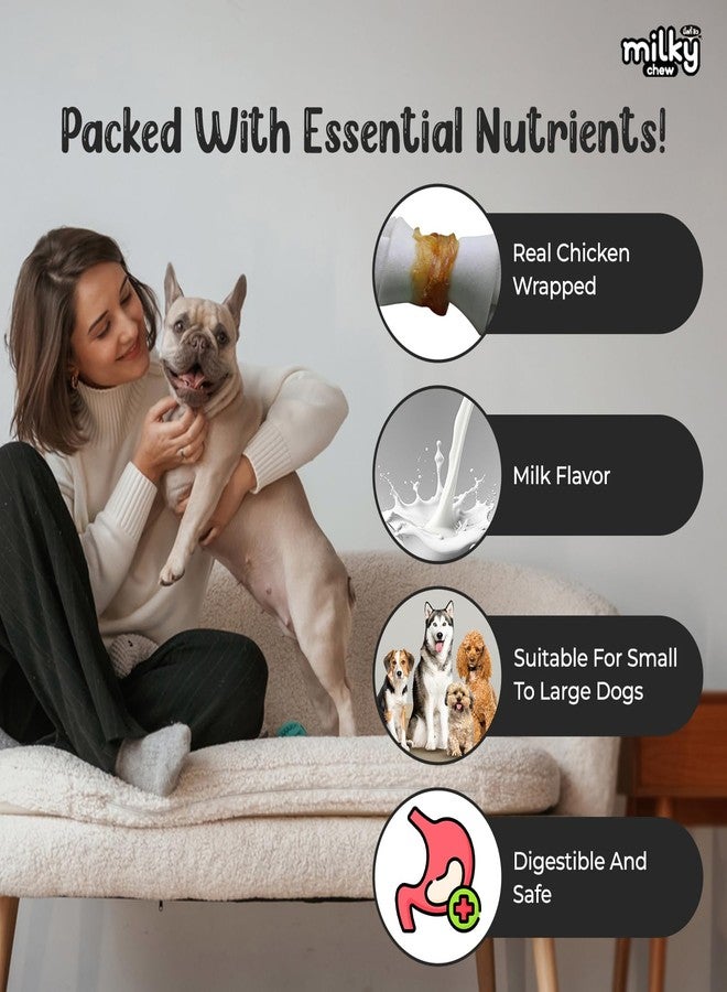 Rena Milky Chew Chicken & Milk Flavoured Bone Dog Treats - Soft Chewy Dog Training Treats, Highly Digestible Reward Snacks for All Dog Breeds, Pack of 4 - Image 3