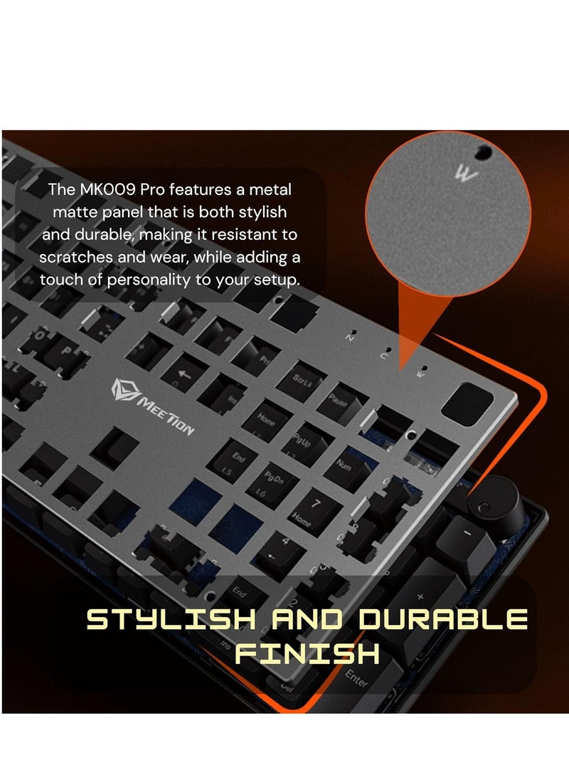 Meetion - Meetion MK009 Pro Hot Swap Mechanical Keyboard Ergonomic Design Full Key Anti-Ghosting ABS Keycaps High Quality Metal Matte Panel Mechanical switches Gaming keyboards - Image 1
