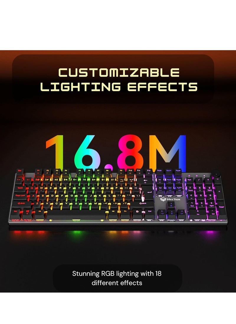 Meetion - Meetion MK009 Pro Hot Swap Mechanical Keyboard Ergonomic Design Full Key Anti-Ghosting ABS Keycaps High Quality Metal Matte Panel Mechanical switches Gaming keyboards - Image 1