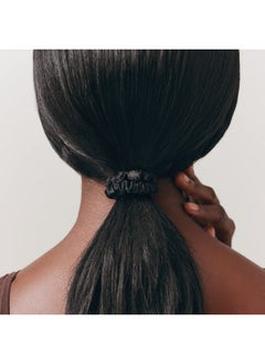 SLIP slip Skinny Scrunchies: Elevate Your Hair Game with Anti-Crease, Anti-Breakage Design, Crafted from Slipsilk™, Cindy: 2 Pure Silk Skinny Scrunchies in Black & Rose Gold Leopard  - Image 4
