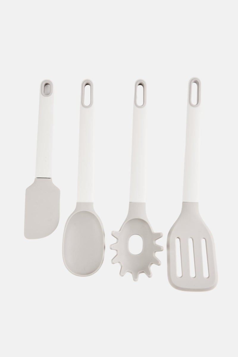 bebe 4 Piece Silicone Utensil Set, Grey  - Image 1
