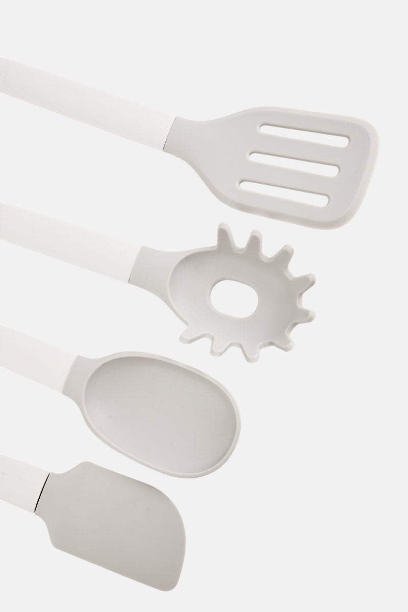 bebe 4 Piece Silicone Utensil Set, Grey  - Image 3