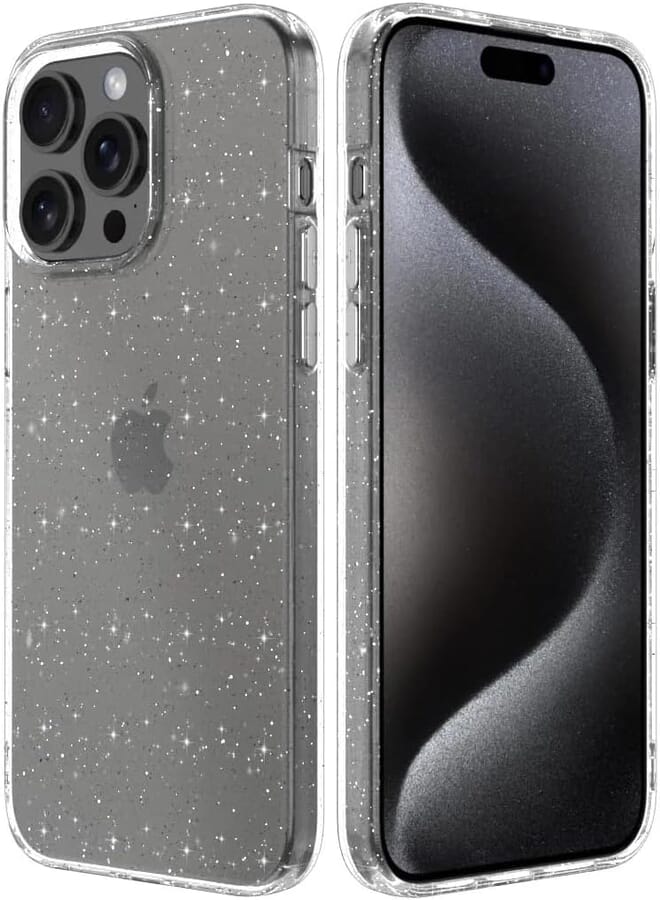 Next Store Glitter Case Compatible with iPhone 14 Pro Max Soft Silicone Protective Cover for Women Non-Yellowing Shockproof Design