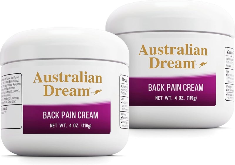 Australian Dream كريم أسترالي دريم لآلام الظهر - كريم مهدئ غير دهني لتخفيف آلام العضلات - جيد لآلام الرقبة والظهر والجسم أو العضلات - 4 أونصات - عبوتين - Image 1