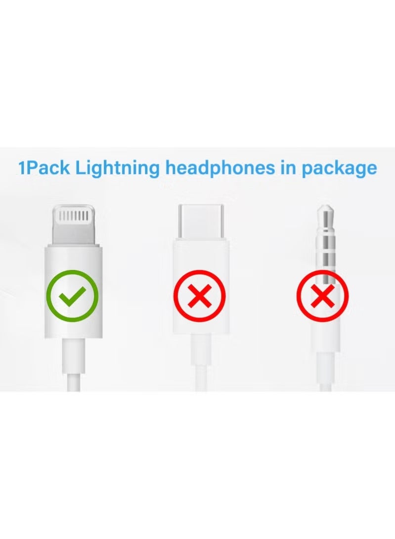 IAF Wired Earbuds with Lightning Connector for iPhone & iPad – Stereo Bass Headphones with Microphone & Volume Control, Noise Isolating In-Ear Earphones Compatible with iPhone 14/13/12/11/X & All Lightning Devices – White - Image 5