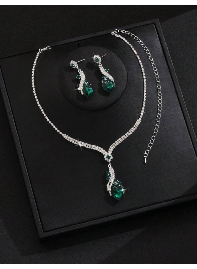 JewelryPalace Amazing Trendy Women's Zirconia Necklace And Earrings Jewellery Set  - Image 3