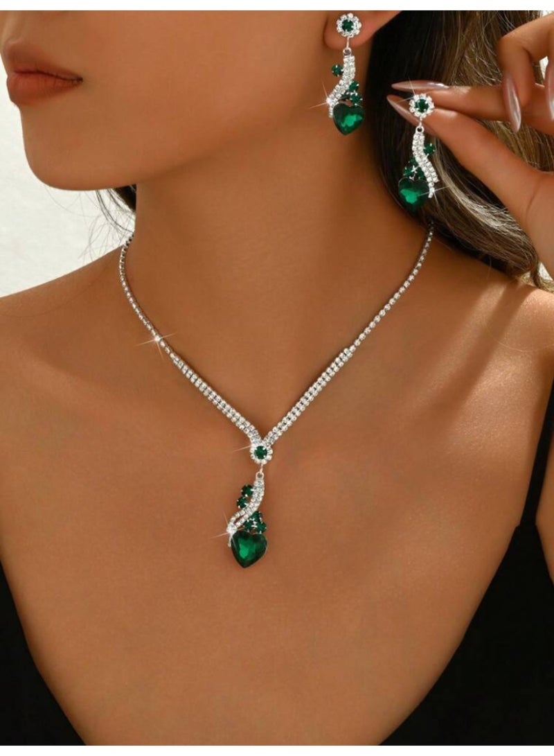 JewelryPalace Amazing Trendy Women's Zirconia Necklace And Earrings Jewellery Set  - Image 1