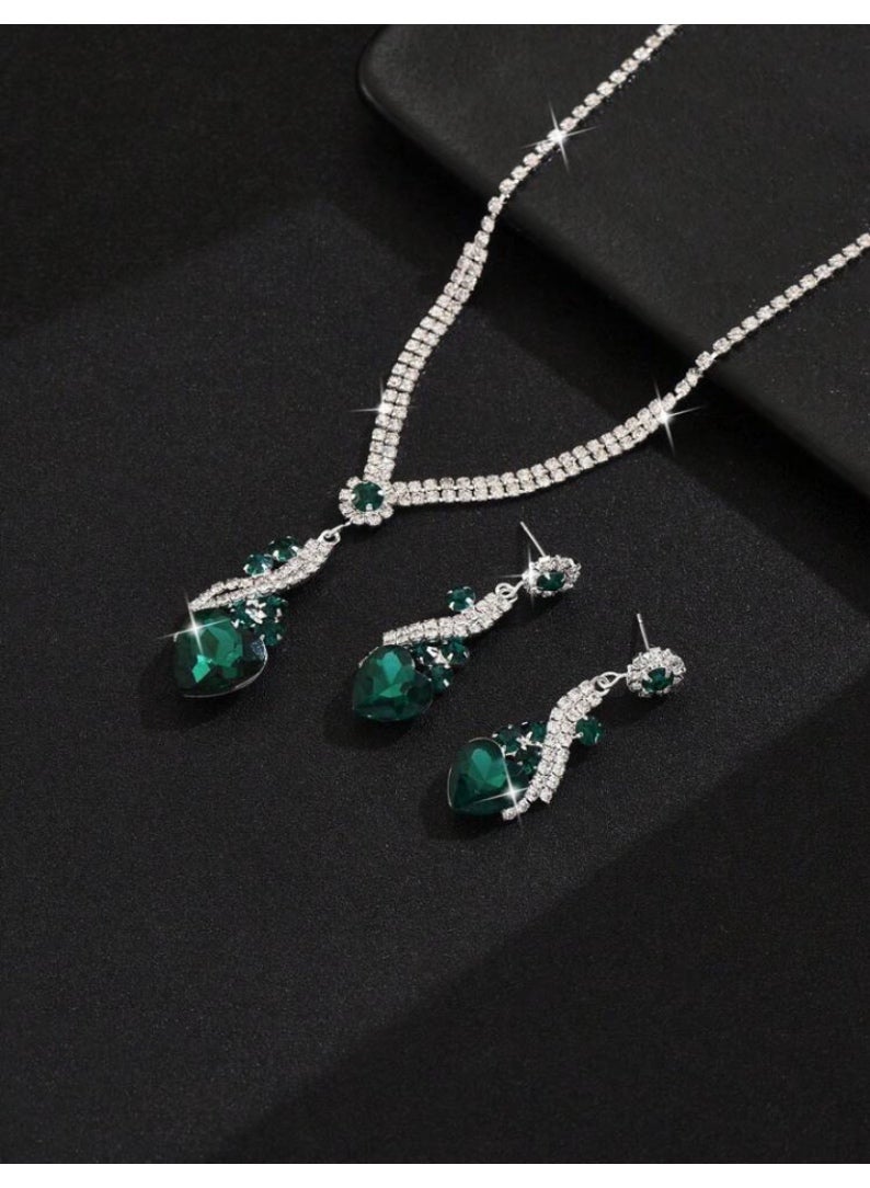 JewelryPalace Amazing Trendy Women's Zirconia Necklace And Earrings Jewellery Set  - Image 4