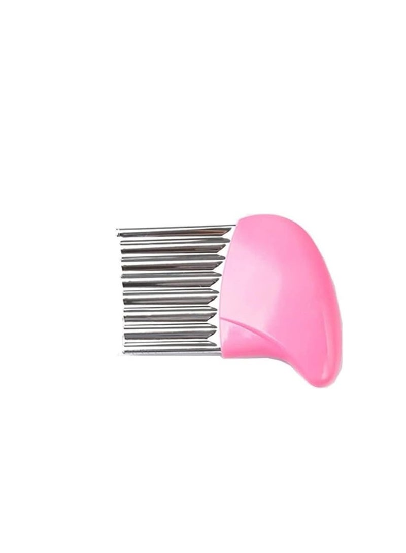 سيجوي سكين مموج من الفولاذ المقاوم للصدأ، قطاعة بطاطس حادة، قطاعة سهلة التنظيف، أدوات تقطيع المطبخ شائعة الاستخدام للبطاطس والجبن، وردي - Image 3