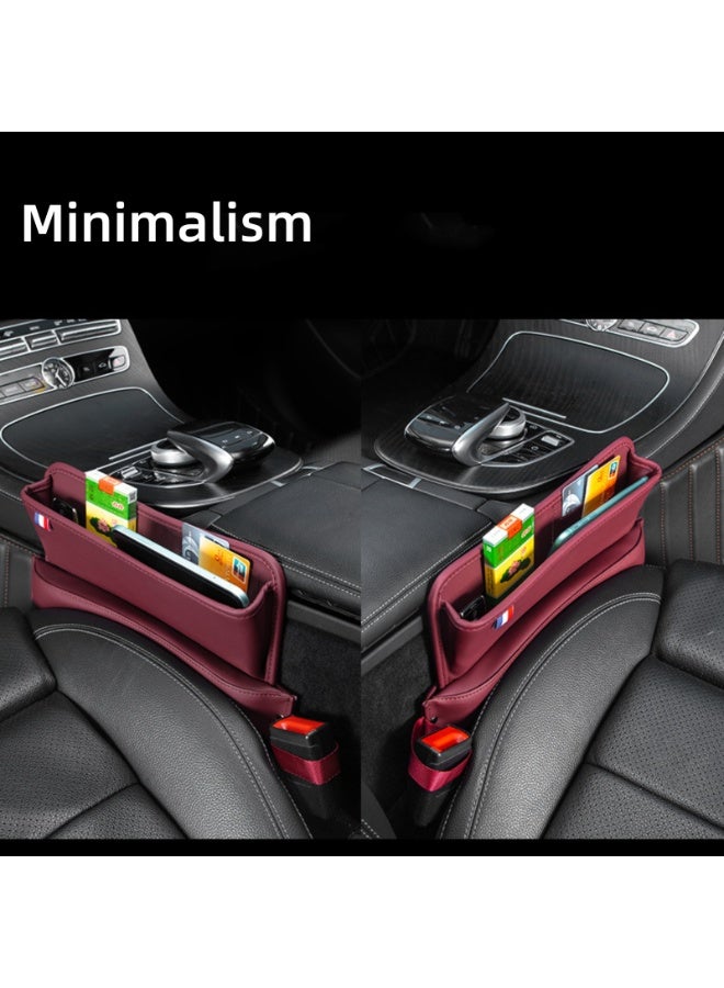NOVOLAN Car Seat Gap Storage Box, PU Leather Car Storage Box Seat Gap Storage Box Car Decorative Supplies Sundries Storage Box Grid, Card Slot Fill The Gap Expandable Storage Easy Install (black) - Image 4