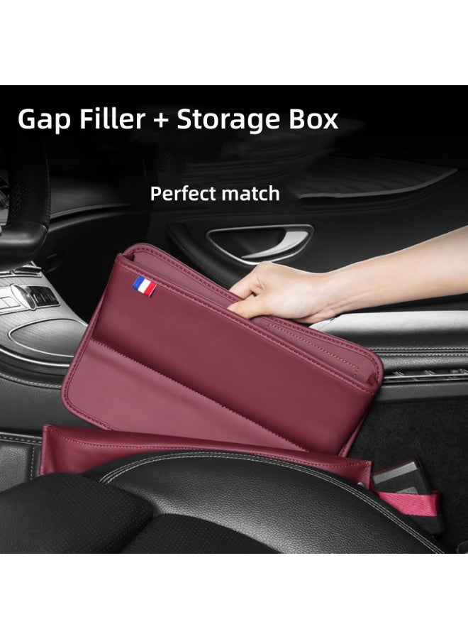 NOVOLAN Car Seat Gap Storage Box, PU Leather Car Storage Box Seat Gap Storage Box Car Decorative Supplies Sundries Storage Box Grid, Card Slot Fill The Gap Expandable Storage Easy Install (black) - Image 3