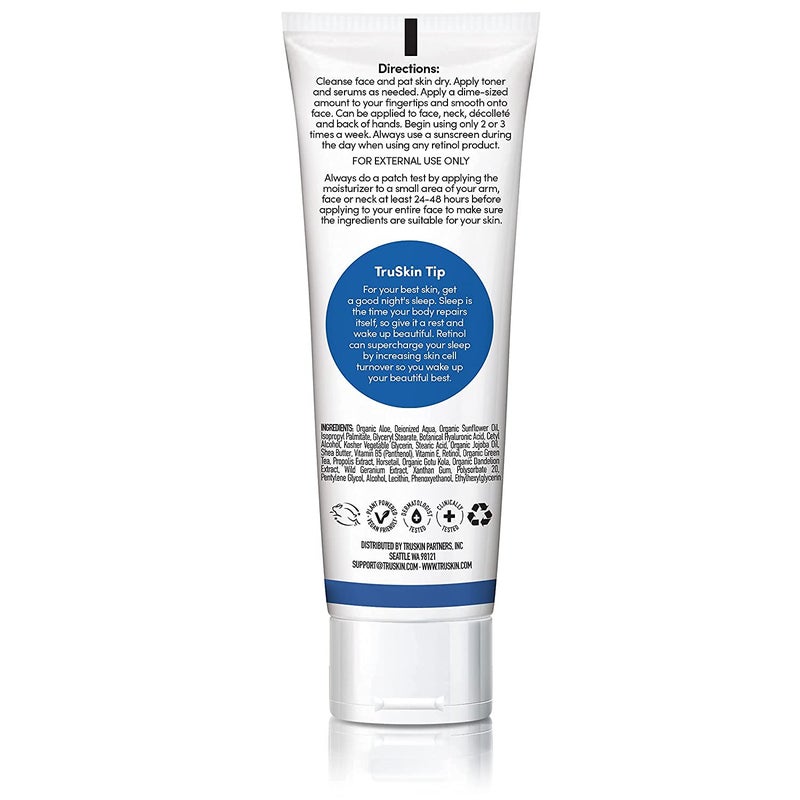 TruSkin Retinol Face Moisturizer â€“ Powerful Anti-Aging Moisturizer for Women with Hyaluronic Acid & Vitamin E â€“ Retinol Cream for Face for Youthful-Looking Appearance, 4 fl oz - Image 2