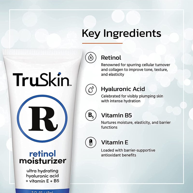 TruSkin Retinol Face Moisturizer â€“ Powerful Anti-Aging Moisturizer for Women with Hyaluronic Acid & Vitamin E â€“ Retinol Cream for Face for Youthful-Looking Appearance, 4 fl oz - Image 3