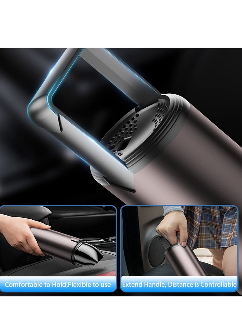 مكنسة كهربائية للسيارة لاسلكية، 6000 باسكال، مكنسة كهربائية محمولة بقوة 6000 باسكال، بطارية قابلة للشحن 4000 مللي أمبير في الساعة مع ضوء LED، مكنسة كهربائية جافة ورطبة خفيفة الوزن للمنزل - Image 3