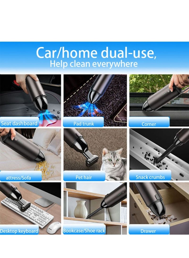 مكنسة كهربائية للسيارة لاسلكية، 6000 باسكال، مكنسة كهربائية محمولة بقوة 6000 باسكال، بطارية قابلة للشحن 4000 مللي أمبير في الساعة مع ضوء LED، مكنسة كهربائية جافة ورطبة خفيفة الوزن للمنزل - Image 5