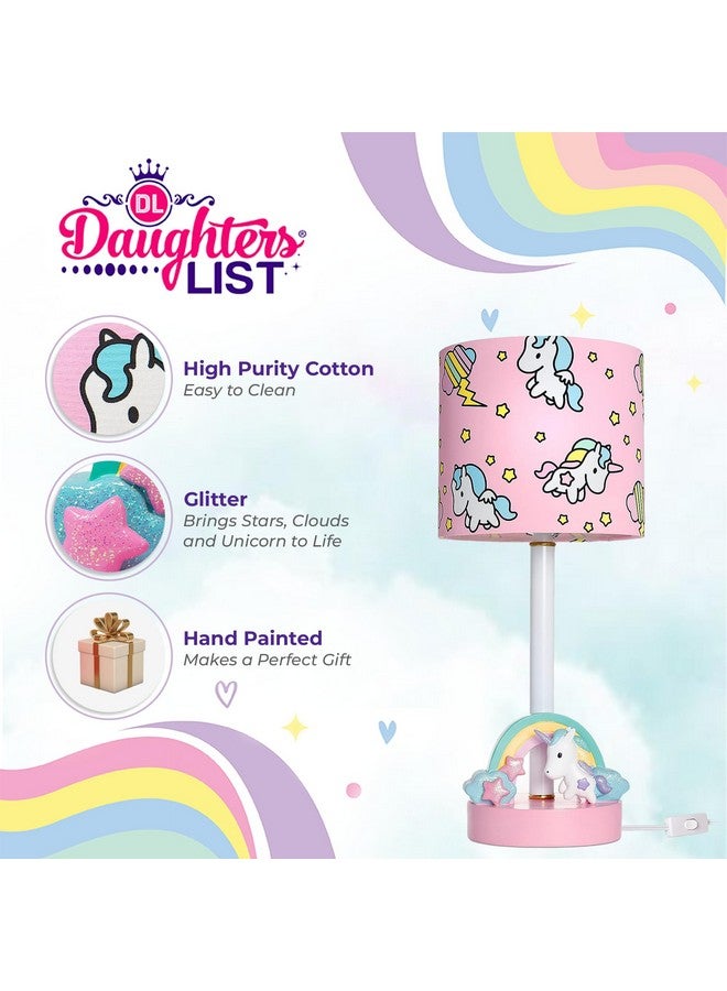 DAUGHTERS LIST Cute Unicorn Lamp for Girls Room - Granddaughter Gifts - UL Listed and Handpainted Gifts for Girls Bedroom with Box and Bulb - Rainbow Unicorn Decor for Kids - Image 2