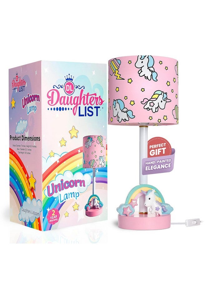 DAUGHTERS LIST Cute Unicorn Lamp for Girls Room - Granddaughter Gifts - UL Listed and Handpainted Gifts for Girls Bedroom with Box and Bulb - Rainbow Unicorn Decor for Kids - Image 1