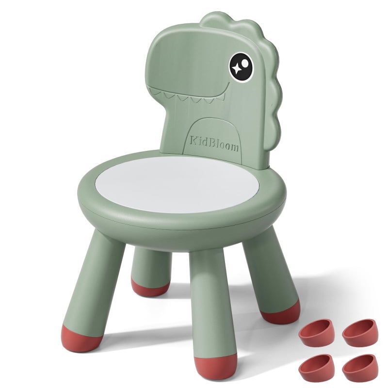 KidBloom Toddler Chair, Plastic Kids Dinosaur Chair, Anti-Slip Toddler Chairs for Table with Dinosaur Backrest, Multi Use Chairs for Kids 1â€“3, Green - Image 1
