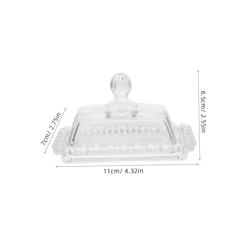 Glass Butter Dish With Lid Reusable Butter Keeper Container Transparent For Kitchen Countertop Storage - Image 3