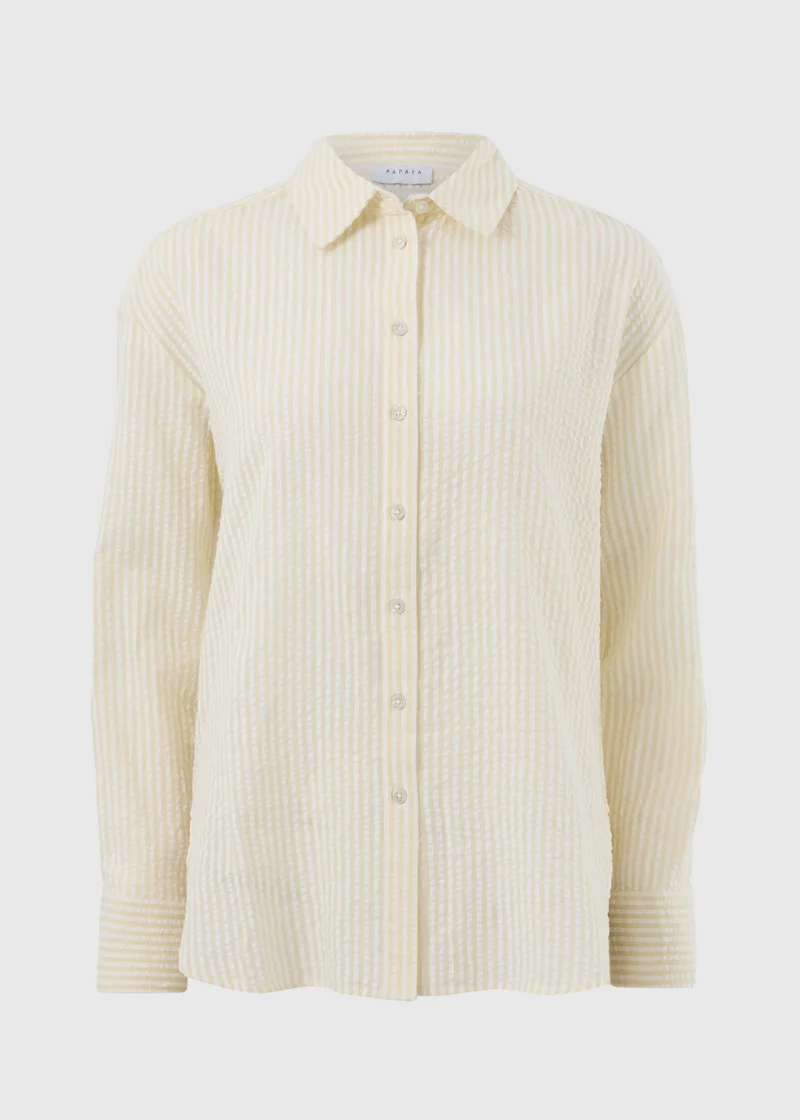 ماتلان Lemon Stripe Seersucker Shirt