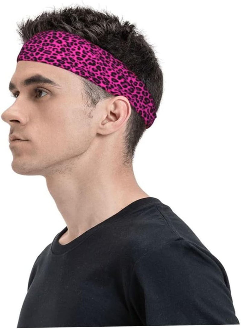 GGOOT Nice Sports Hair Bands Cheetah Leopard Printing Cotton Stretch Headbands Bandage on Head Gum Turban Bandanas Autumn Winter D, Sports Yoga Headband  - Image 4
